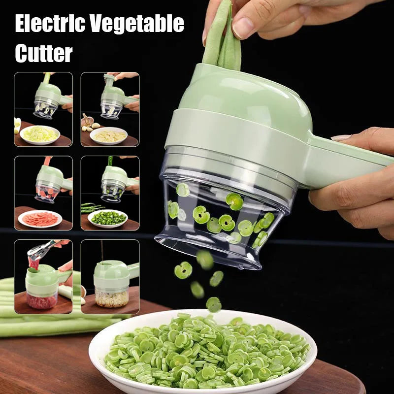 4-in-1 electric vegetable cutter wireless handheld