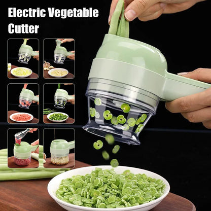 4-in-1 electric vegetable cutter wireless handheld