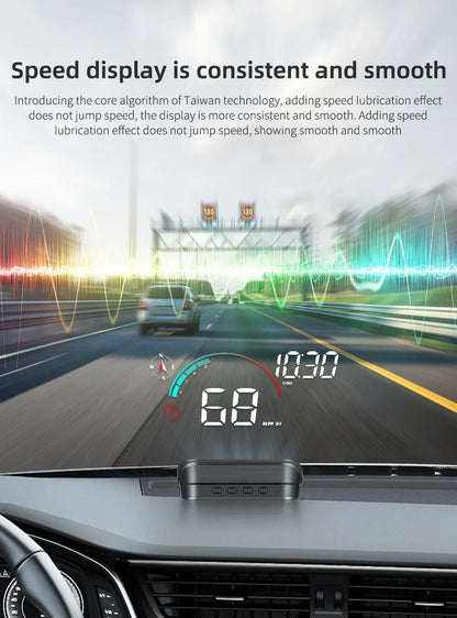 M22 HUD digital speedometer dashboard view