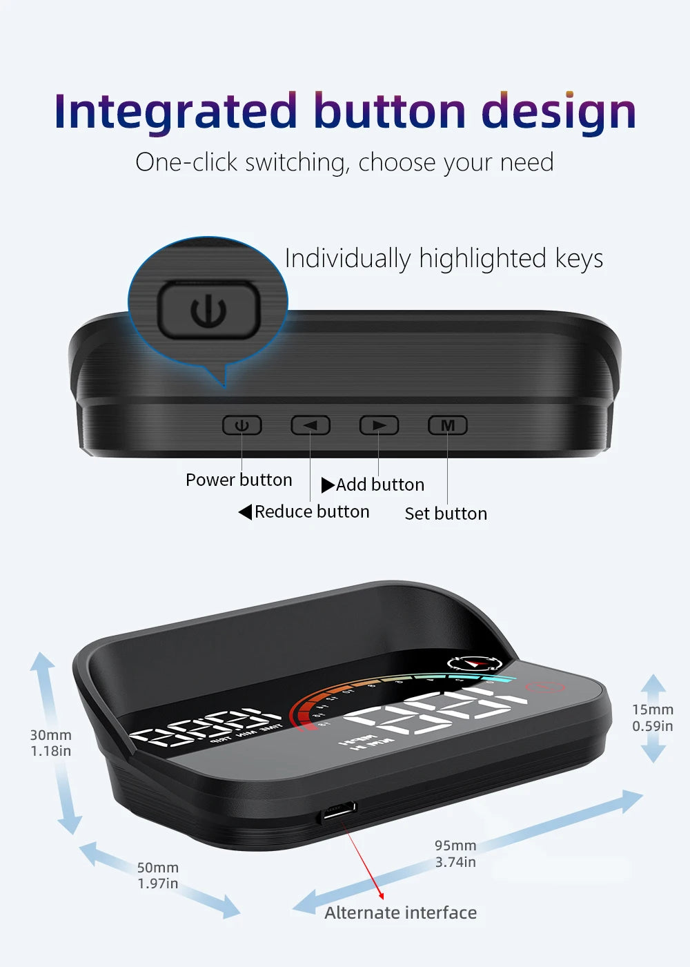 M22 HUD overspeed alarm feature