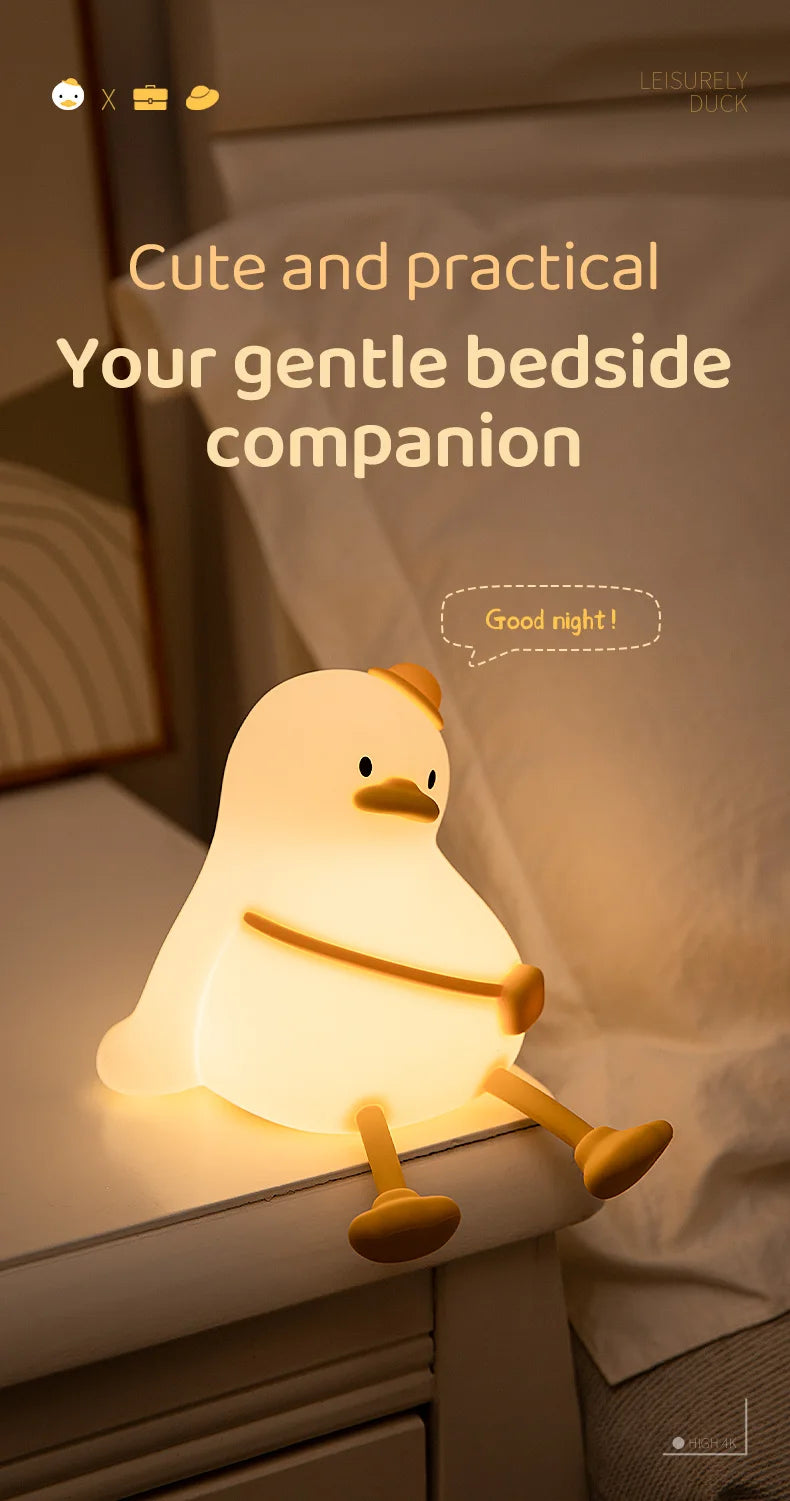 Duck silicone lamp style B pink bedside