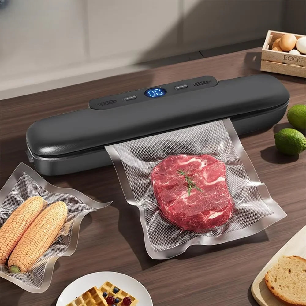 Electric vacuum sealer machine white one-button