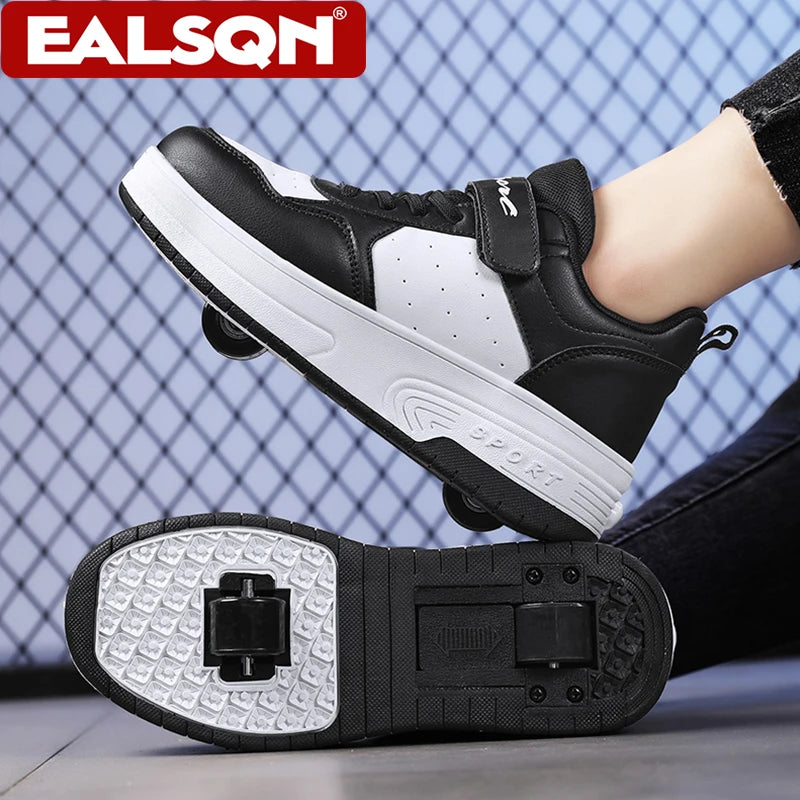 Ultra-light two-wheel roller skate sneakers pink