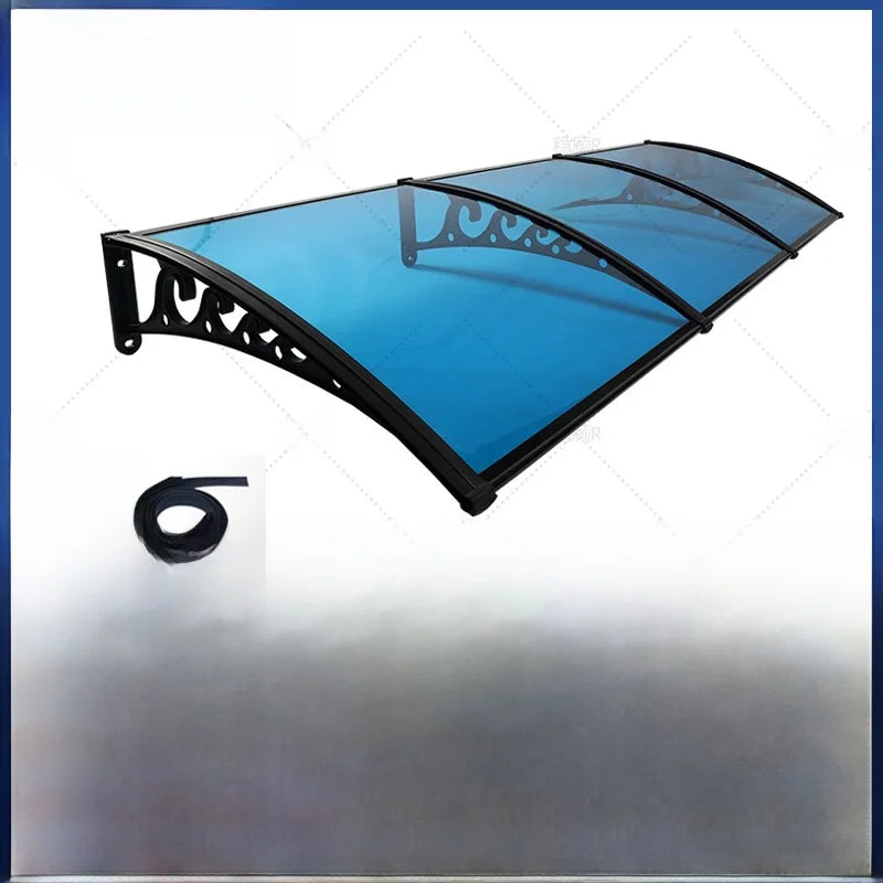 Polycarbonate rain shelter canopy side profile