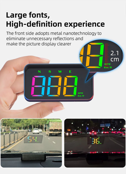 GPS head-up display night driving mode