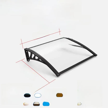 Transparent polycarbonate roof overhang wall-mounted door