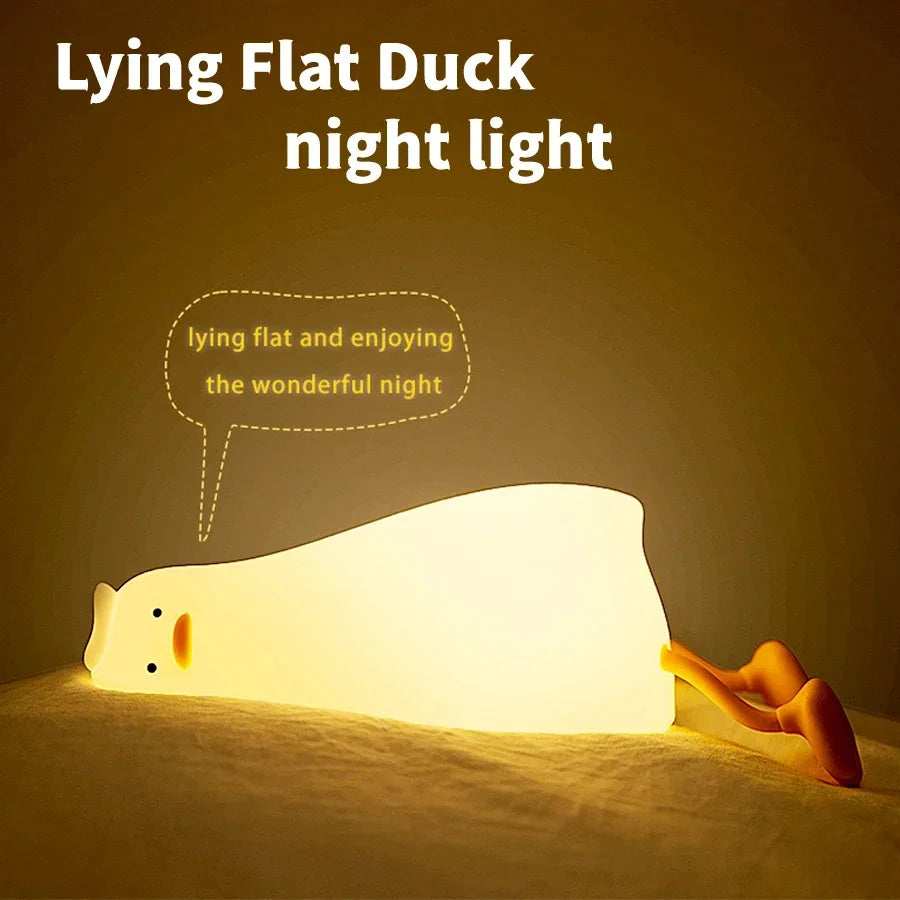 Duck night light style E on kids shelf