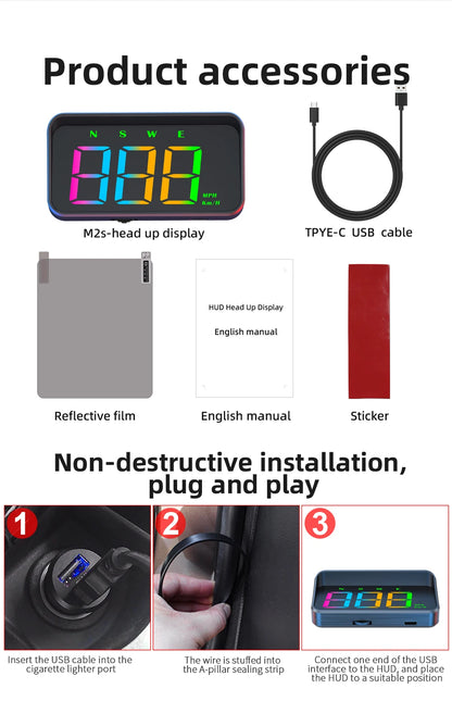 GPS HUD compass direction display mode