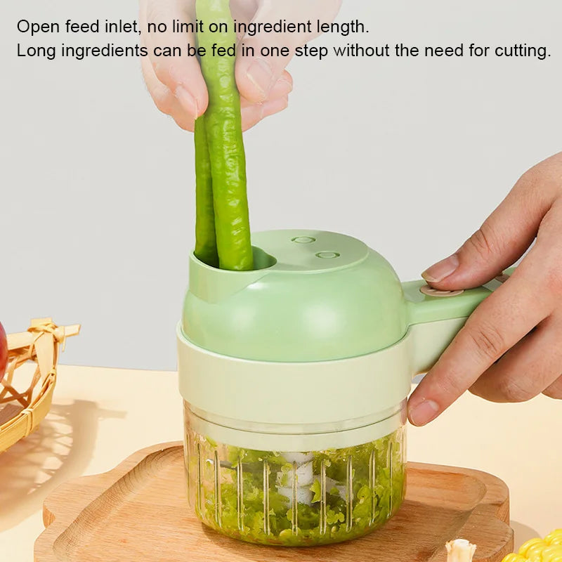 Electric cutter chopping herbs kitchen use