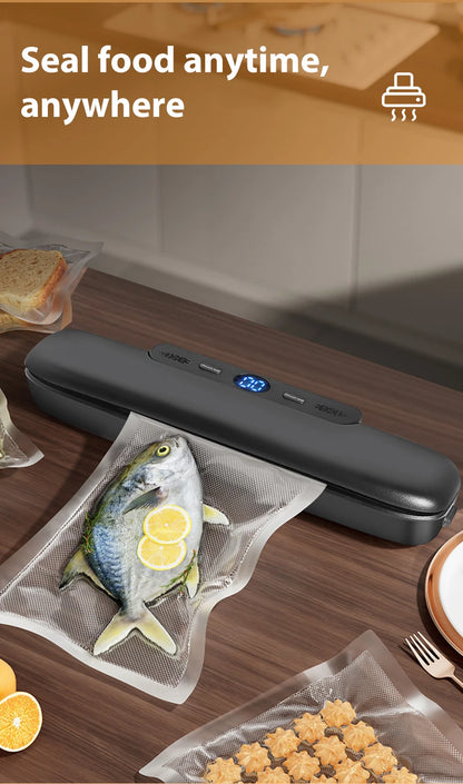 Vacuum sealer bag roll cutting feature