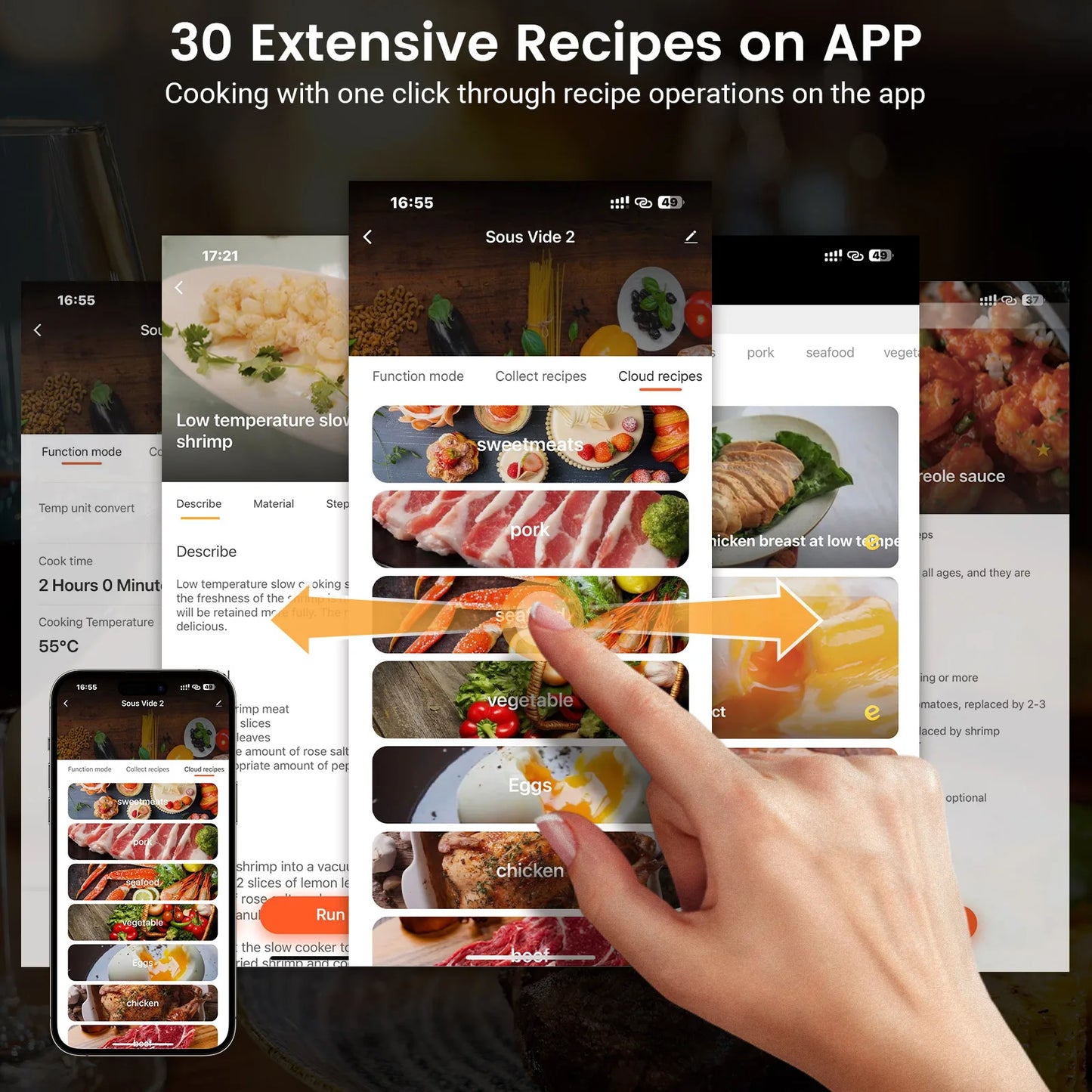 Sous vide cooker compact storage