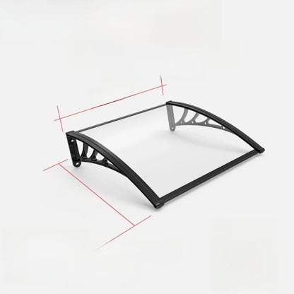 Transparent polycarbonate roof overhang wall-mounted door