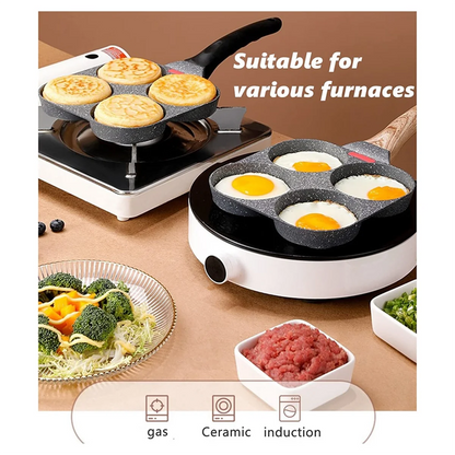 Versatile 4 Cup Egg Pan Nonstick And Healthy Granite Egg Frying Pan Versatile Breakfast Skillet For Eggs Pancakes Plett Crepes D