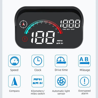 M22 GPS head-up display projecting speed on windshield