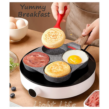 Versatile 4 Cup Egg Pan Nonstick And Healthy Granite Egg Frying Pan Versatile Breakfast Skillet For Eggs Pancakes Plett Crepes D