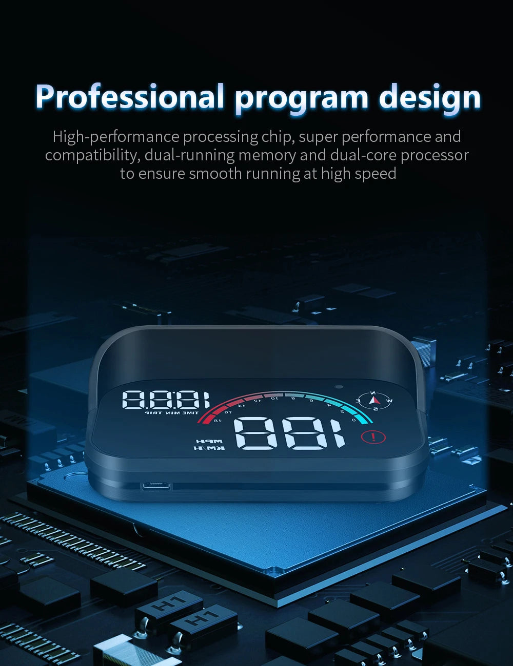 GPS HUD compass direction display mode