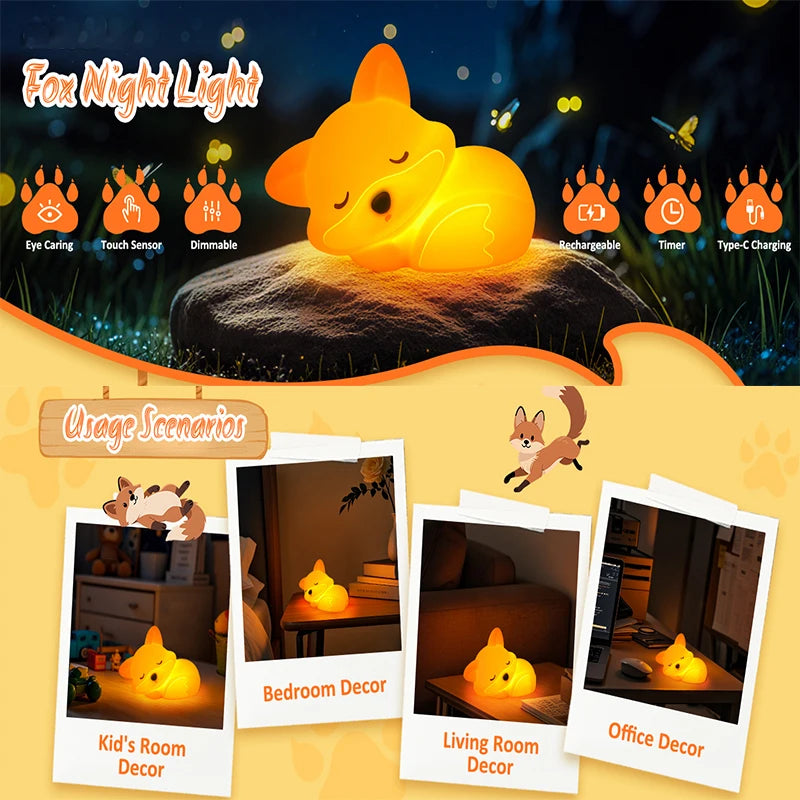 Fox night light size comparison hand