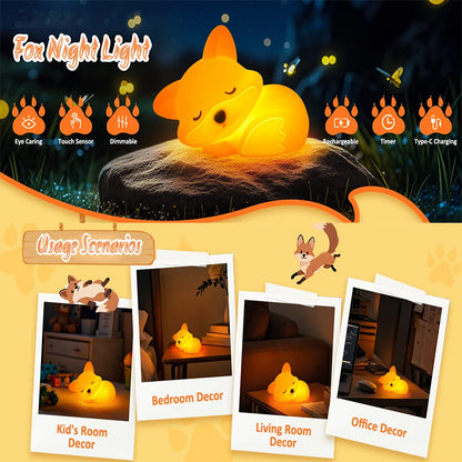 Fox night light size comparison hand