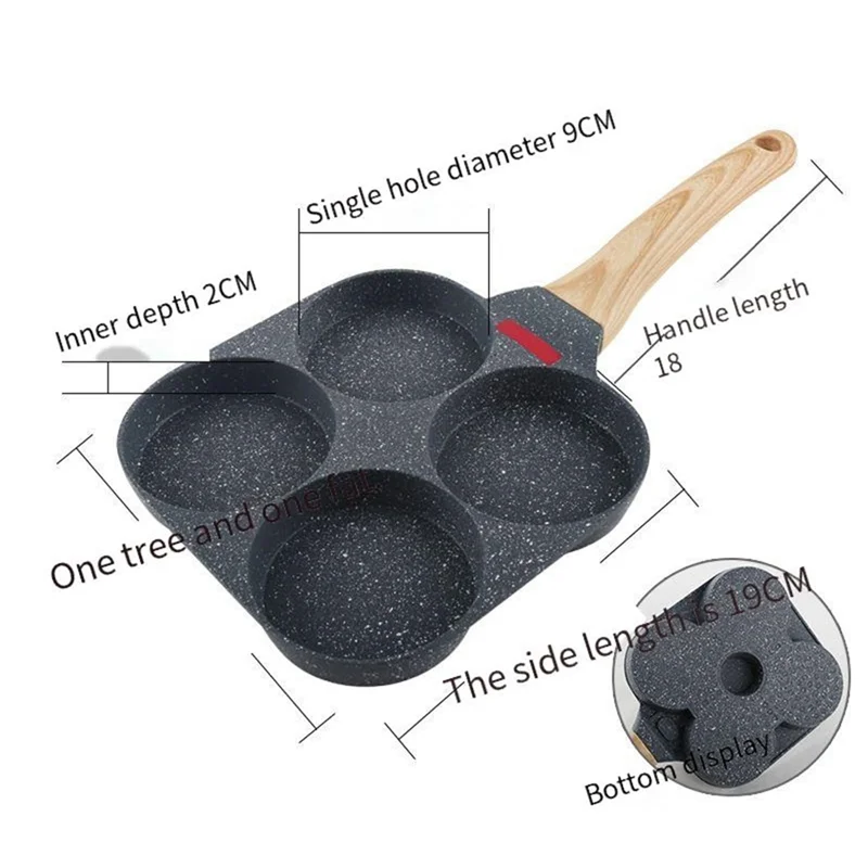 Versatile 4 Cup Egg Pan Nonstick And Healthy Granite Egg Frying Pan Versatile Breakfast Skillet For Eggs Pancakes Plett Crepes D
