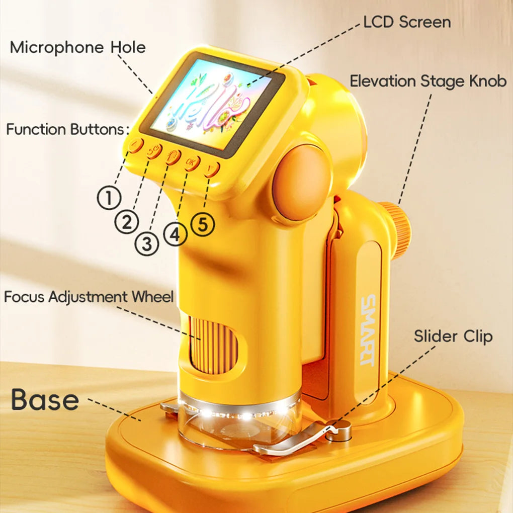 Kids digital microscope white 1000x magnification